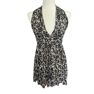 Diane Von Furstenberg 100% Silk Halter Mini Dress Semi-Sheer